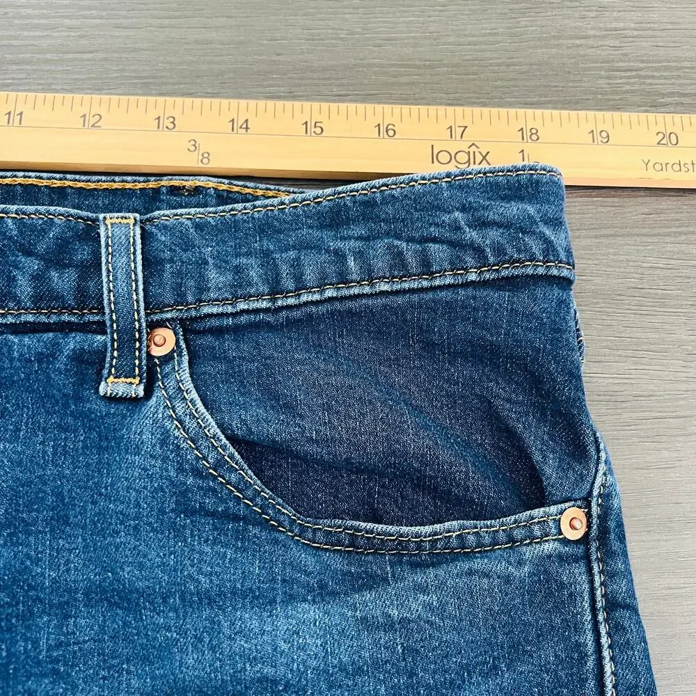Levi's 511 Jeans Men's Size 38x30 Blue Altered Cut Raw Hem Measures 38x26
